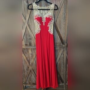 Gown By Alyce Paris, Prom dress, Beaded, See Through in the back, Size 6